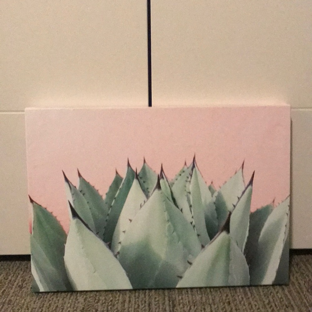 Succulent canvas wall decor